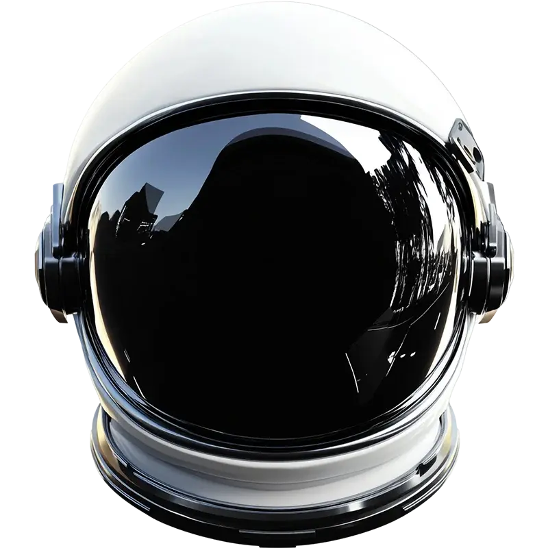 3D Astronaut helmet visualizing protection and reliability
